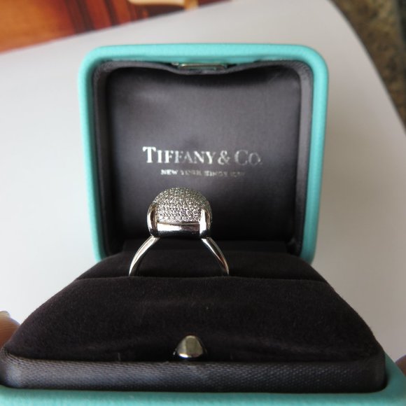 Tiffany & Co 18K White Gold Diamond Sugar Stack Ring - Picture 6 of 17